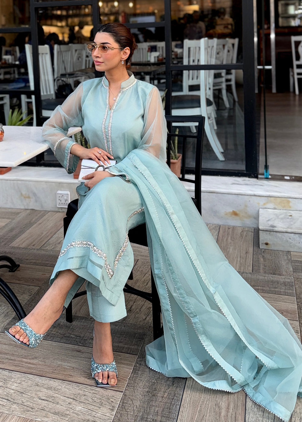 3-Piece Embellished Organza Suit