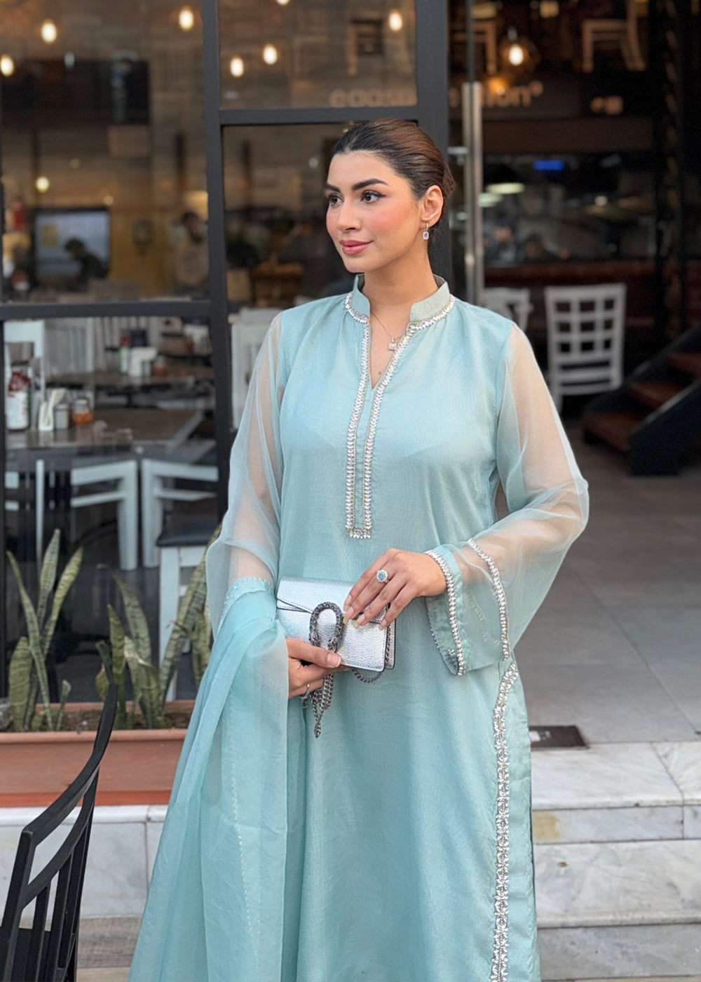 3-Piece Embellished Organza Suit